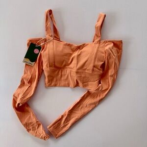 NWT Halara Women’s Cropped Off-the-Shoulder Long Sleeve Top - Size Medium